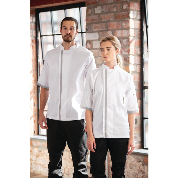 Southside Unisex Kochjacke kurze Ärmel weiß M 2 Southside Unisex Kochjacke kurze Ärmel weiß M