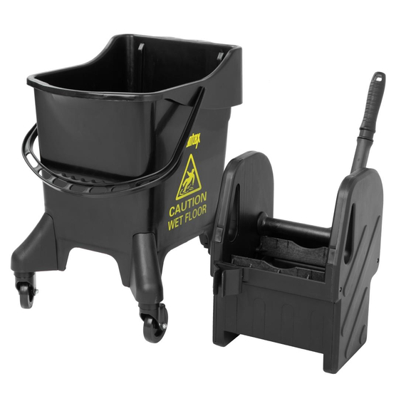 Jantex 20Ltr Großer Wischeimer mit Auswringer - Gelber Aufdruck 3 Jantex 20Ltr Großer Wischeimer mit Auswringer - Gelber Aufdruck
