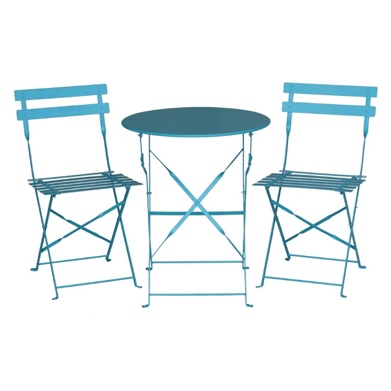 Bolero runder klappbarer Terrassentisch Stahl azurblau 60cm 5 Bolero runder klappbarer Terrassentisch Stahl azurblau 60cm