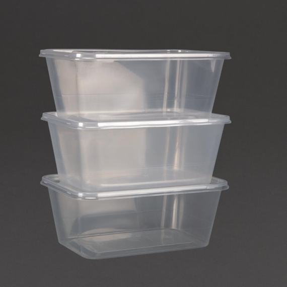 Fiesta Recycelbare Plastikbehälter für die Mikrowelle mit Deckel Groß 1000ml (250 Stück) 2 Fiesta Recycelbare Plastikbehälter für die Mikrowelle mit Deckel Groß 1000ml (250 Stück)