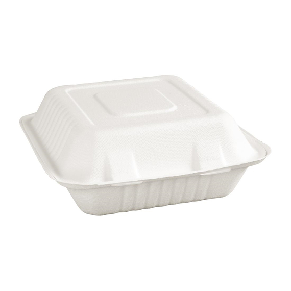 Fiesta Compostable kompostierbare Menüboxen aus Bagasse mit Klappdeckel 3-geteilt (200 Stück) 4 Fiesta Compostable kompostierbare Menüboxen aus Bagasse mit Klappdeckel 3-geteilt (200 Stück)