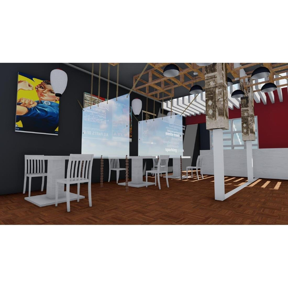 Recycelbare Trennwand 200x150cm transparenter PVC Recycelbare Trennwand 200x150cm transparenter PVC