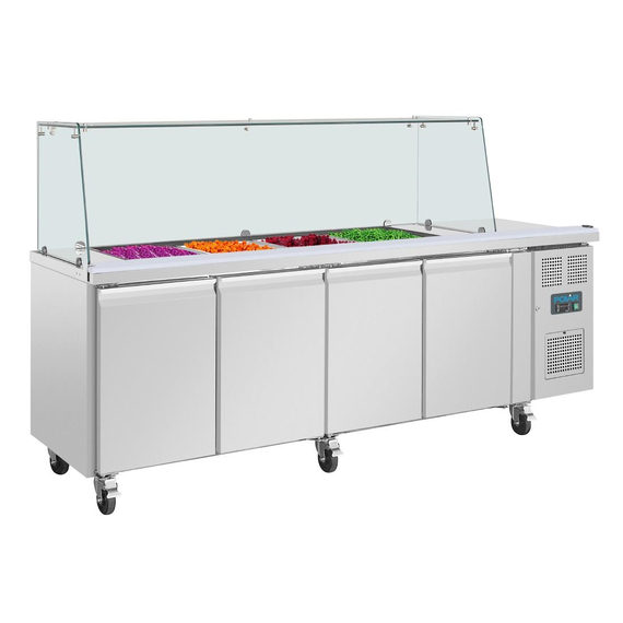 Polar U-Serie Premium Viertürige Saladette Thekenkühlschrank mit Schutz 1 Polar U-Serie Premium Viertürige Saladette Thekenkühlschrank mit Schutz