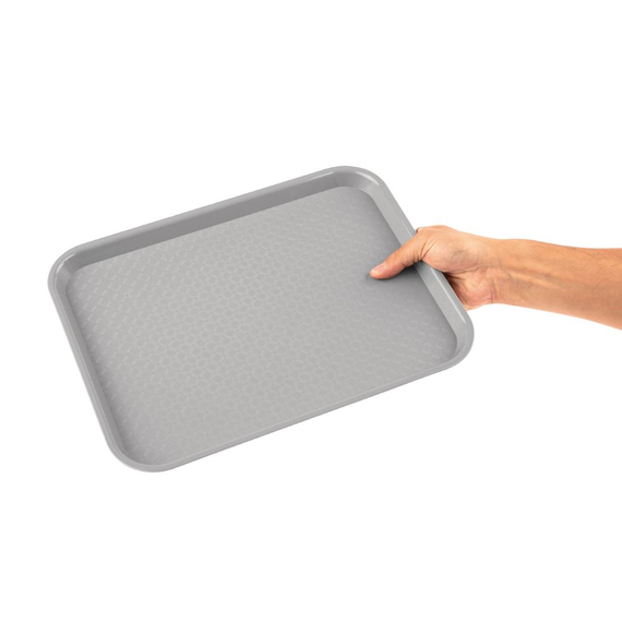 Olympia Kristallon Polypropylen Fast-Food-Tablett Grau Klein 345mm 4 Olympia Kristallon Polypropylen Fast-Food-Tablett Grau Klein 345mm
