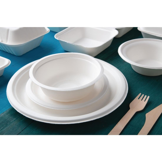 Fiesta Kompostierbare Bagasse-Schalen Rund 285ml (50 Stück) 2 Fiesta Kompostierbare Bagasse-Schalen Rund 285ml (50 Stück)