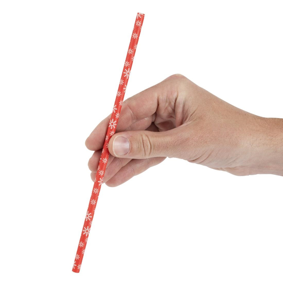 Fiesta Kompostierbare Schneeflocken Papierstrohhalme 210mm (250 Stück) 3 Fiesta Kompostierbare Schneeflocken Papierstrohhalme 210mm (250 Stück)
