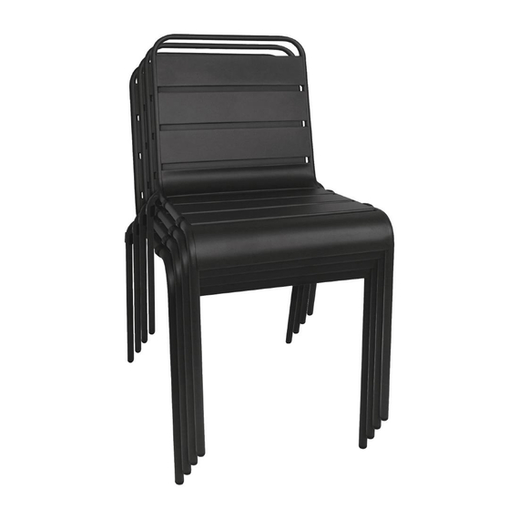 Bolero Bistrostühle Stahl schwarz (4 Stück) 3 Bolero Bistrostühle Stahl schwarz (4 Stück)