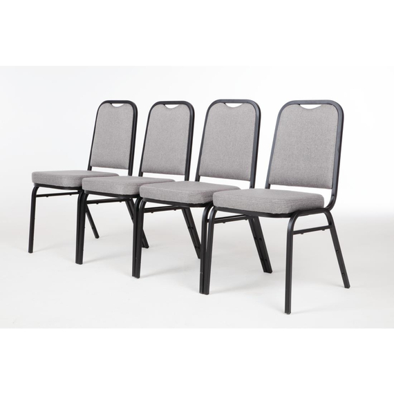 Bolero Bankettstühle mit quadratischer Lehne grau (4 Stück) 4 Bolero Bankettstühle mit quadratischer Lehne grau (4 Stück)