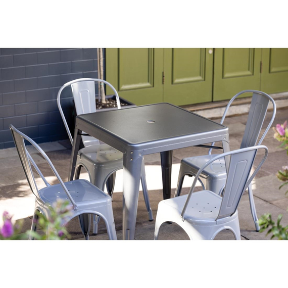 Bolero Bistro quadratischer Bistrotisch aus Stahl Grau 66cm 8 Bolero Bistro quadratischer Bistrotisch aus Stahl Grau 66cm