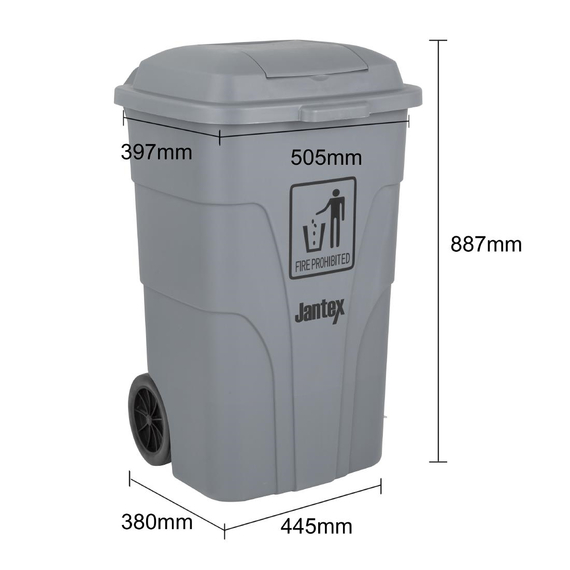 Jantex 120Ltr Mülltonne mit Fußpedal Grau 5 Jantex 120Ltr Mülltonne mit Fußpedal Grau
