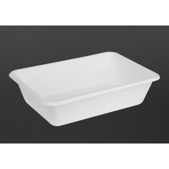 Fiesta Kompostierbare Bagasse Lebensmittelschalen 650ml (100 Stück) 2 Fiesta Kompostierbare Bagasse Lebensmittelschalen 650ml (100 Stück)