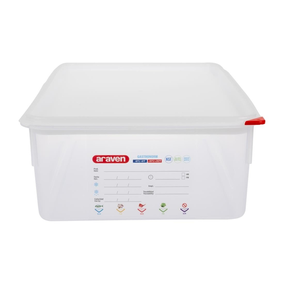 Araven Polypropylen 1/1 Gastronorm Lebensmittel-Aufbewahrungsbox 21L (4 Stück) Araven Polypropylen 1/1 Gastronorm Lebensmittel-Aufbewahrungsbox 21L (4 Stück)