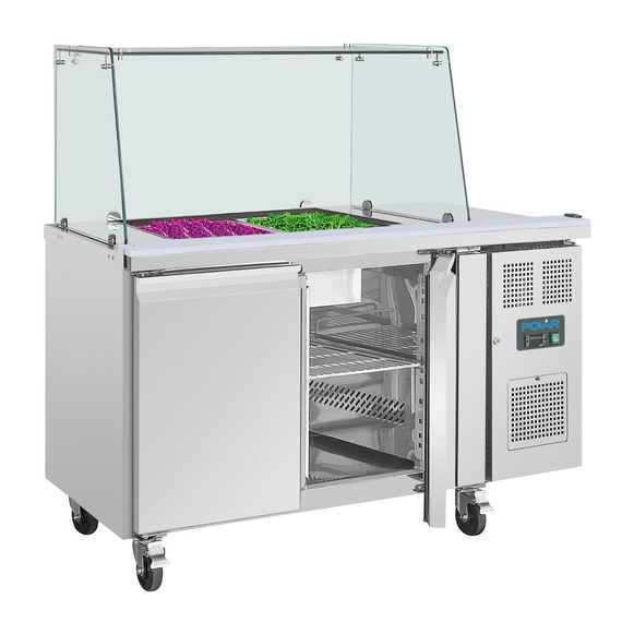 Polar U-Serie Premium Zweitürige Saladette Thekenkühlschrank der mit Schutz 6 Polar U-Serie Premium Zweitürige Saladette Thekenkühlschrank der mit Schutz