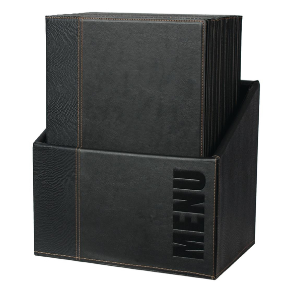 Securit Moderne Menümappen und Aufbewahrungsbox A4 schwarz (20 Stück) 3 Securit Moderne Menümappen und Aufbewahrungsbox A4 schwarz (20 Stück)