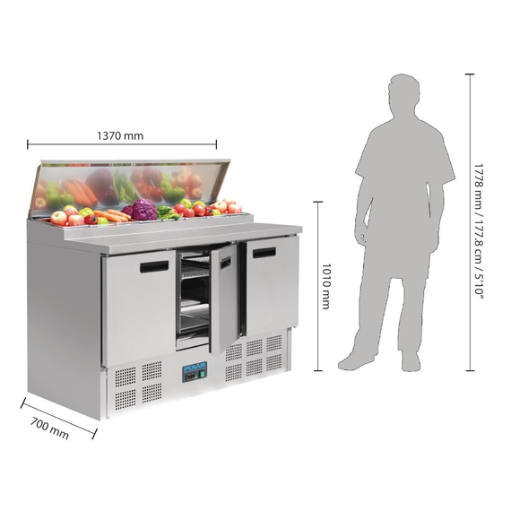 Polar Serie G gekühlte Saladette und Pizzatisch 390 Liter 1 Polar Serie G gekühlte Saladette und Pizzatisch 390 Liter
