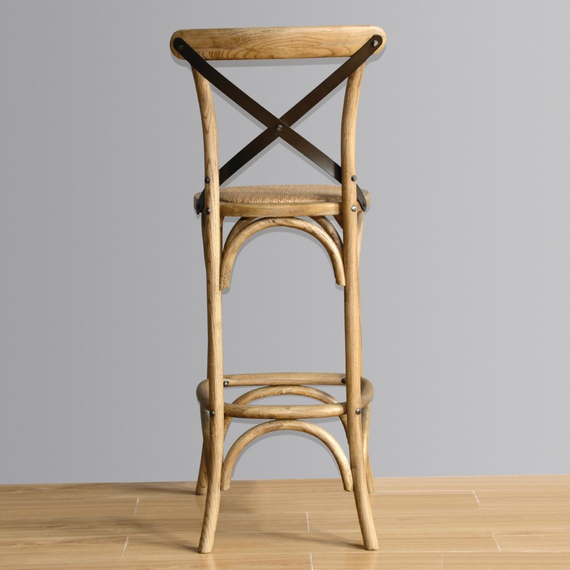 Bolero Barhocker aus Holz mit Rückenlehne 2 Bolero Barhocker aus Holz mit Rückenlehne
