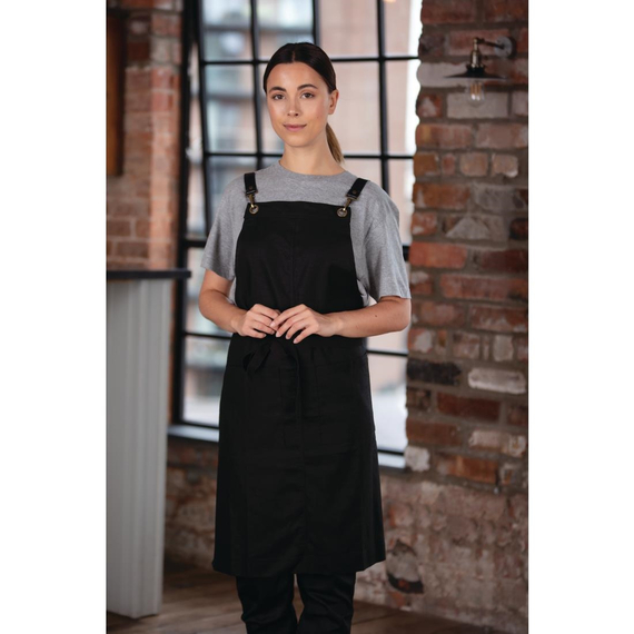 Southside Leinen Latzschürze Schwarz 6 Southside Leinen Latzschürze Schwarz