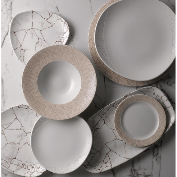 Churchill Studio Prints Kintsugi Achatgraue Lotusteller, 228 mm, (12 Stück) 7 Churchill Studio Prints Kintsugi Achatgraue Lotusteller, 228 mm, (12 Stück)
