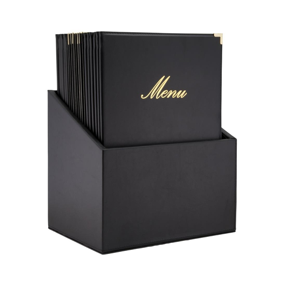 Securit Classic Lederset mit 20 Menükartenhaltern 4x A4 in 1er Box (inkl. 1 Doppeleinlage) 1 Securit Classic Lederset mit 20 Menükartenhaltern 4x A4 in 1er Box (inkl. 1 Doppeleinlage)