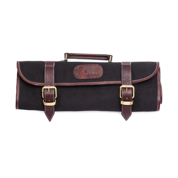 Boldric Messertasche aus schwarzem Segeltuch 6 Fächer 1 Boldric Messertasche aus schwarzem Segeltuch 6 Fächer
