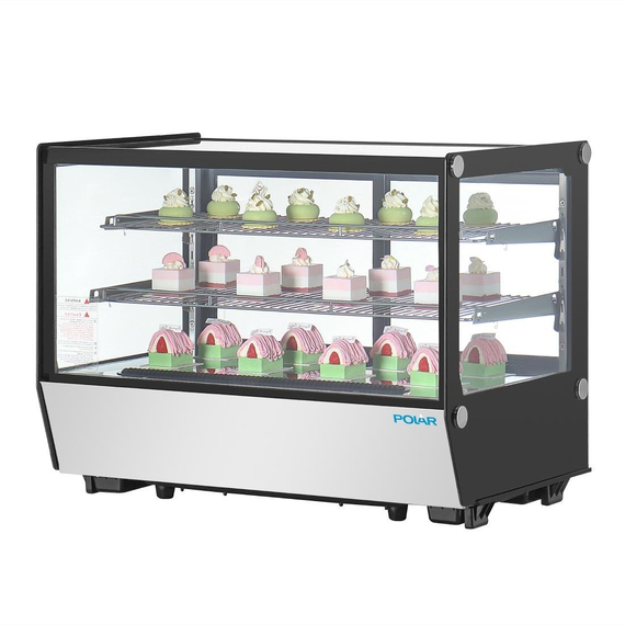 Polar G-Serie Theken-Kühlschrank Schwarz Quadratisches Glas 160L 3 Polar G-Serie Theken-Kühlschrank Schwarz Quadratisches Glas 160L
