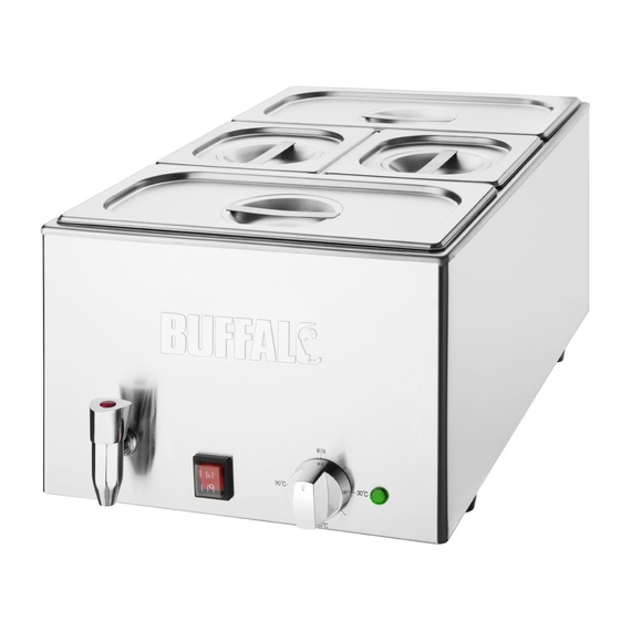 Buffalo Bain Marie mit Ablasshahn und Schalen 1 Buffalo Bain Marie mit Ablasshahn und Schalen