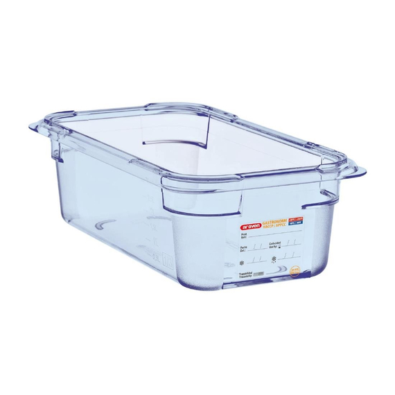 Araven GN1/4 ABS Lebensmittelbehälter blau 100mm Araven GN1/4 ABS Lebensmittelbehälter blau 100mm