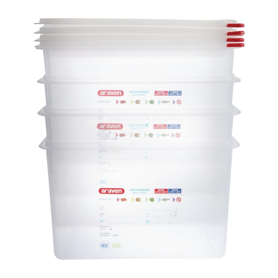 Araven Polypropylen 1/1 Gastronorm Lebensmittel-Aufbewahrungsbox 28Ltr (4 Stück) 5 Araven Polypropylen 1/1 Gastronorm Lebensmittel-Aufbewahrungsbox 28Ltr (4 Stück)