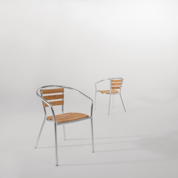 Bolero Aluminium Bistrostühle mit Rückenlehne aus Eschenholz (4 Stück) 7 Bolero Aluminium Bistrostühle mit Rückenlehne aus Eschenholz (4 Stück)