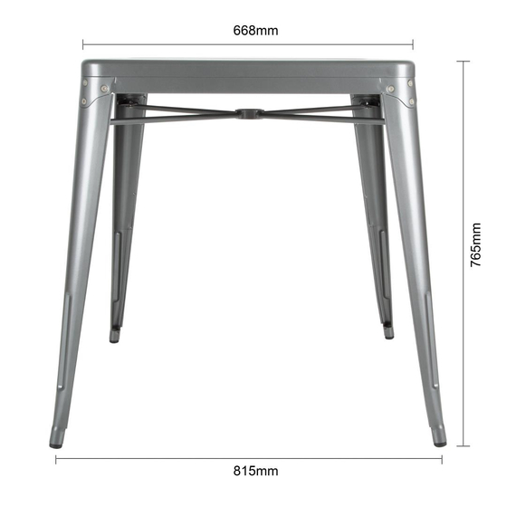 Bolero Bistro quadratischer Bistrotisch aus Stahl Grau 66cm 6 Bolero Bistro quadratischer Bistrotisch aus Stahl Grau 66cm
