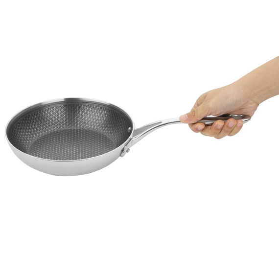 Vogue Tri-Shield Edelstahl Bratpfanne mit Clad-Beschichtung 20cm 2 Vogue Tri-Shield Edelstahl Bratpfanne mit Clad-Beschichtung 20cm