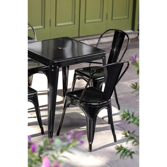 Bolero Bistro Quadratischer Stahltisch Schwarz - 660mm 3 Bolero Bistro Quadratischer Stahltisch Schwarz - 660mm