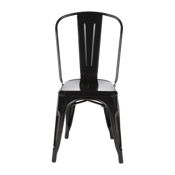 Bolero Bistro Stahl Beistellstühle Schwarz (4 Stück) 5 Bolero Bistro Stahl Beistellstühle Schwarz (4 Stück)