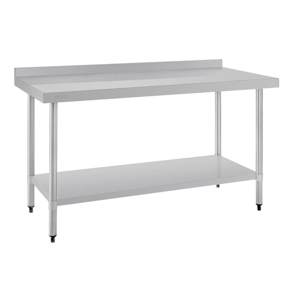 Vogue Edelstahl Arbeitstisch mit Aufkantung und Regalboden 150 x 60cm 6 Vogue Edelstahl Arbeitstisch mit Aufkantung und Regalboden 150 x 60cm