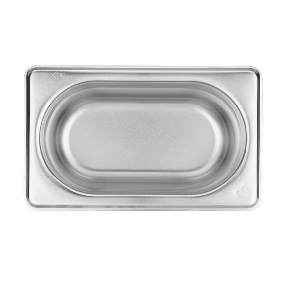 Vogue GN-Behälter Edelstahl 10cm GN1/9 6 Vogue GN-Behälter Edelstahl 10cm GN1/9