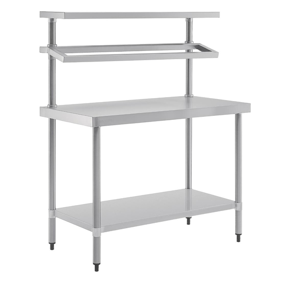 Vogue Edelstahl Arbeitstisch mit Aufsatz 120cm 1 Vogue Edelstahl Arbeitstisch mit Aufsatz 120cm