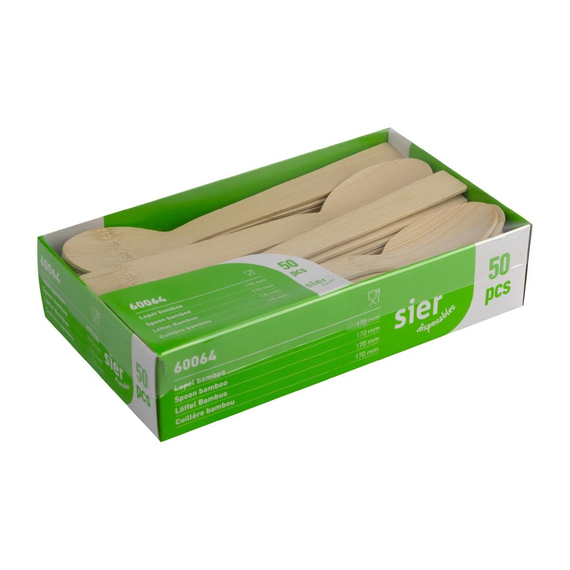 Sier Einweglöffel Bambus 170 mm (50 Stück) 1 Sier Einweglöffel Bambus 170 mm (50 Stück)