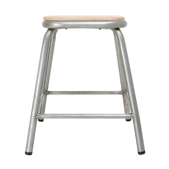 Bolero Cantina niedrige Hocker aus Stahl mit Holzsitz (4 Stück) 1 Bolero Cantina niedrige Hocker aus Stahl mit Holzsitz (4 Stück)