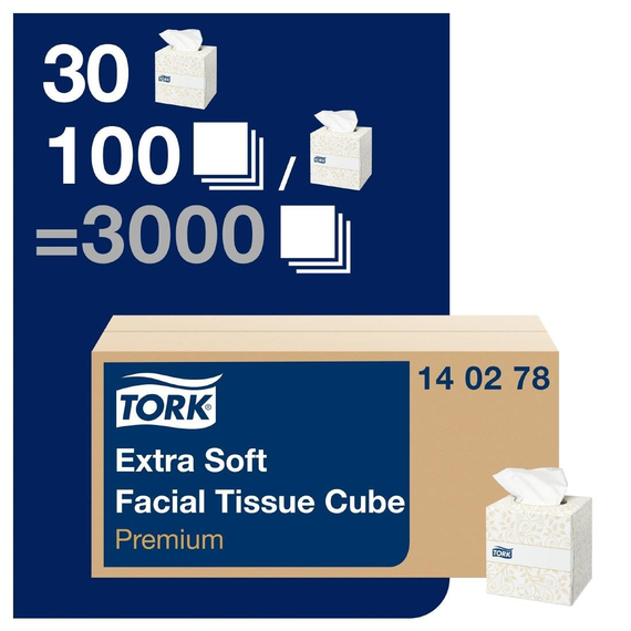 Tork Premium Extra Soft Kosmetiktücher Box 2lagig (30x100) (30 Stück) 1 Tork Premium Extra Soft Kosmetiktücher Box 2lagig (30x100) (30 Stück)