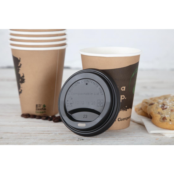 Fiesta Compostable kompostierbarer Deckel für Heißgetränkebecher 34cl (1000 Stück) 2 Fiesta Compostable kompostierbarer Deckel für Heißgetränkebecher 34cl (1000 Stück)