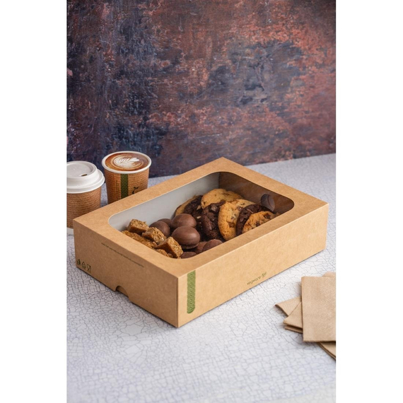 Vegware kompostierbare Sandwichboxen mit Deckel mittel (50 Stück) Vegware kompostierbare Sandwichboxen mit Deckel mittel (50 Stück)