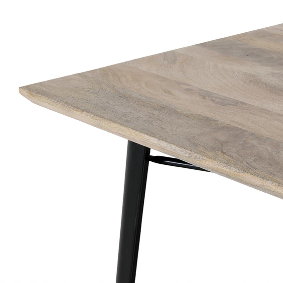 Bolero Bistro Esstisch Mangoholzplatte Schwarzer Rahmen 1450mm 3 Bolero Bistro Esstisch Mangoholzplatte Schwarzer Rahmen 1450mm