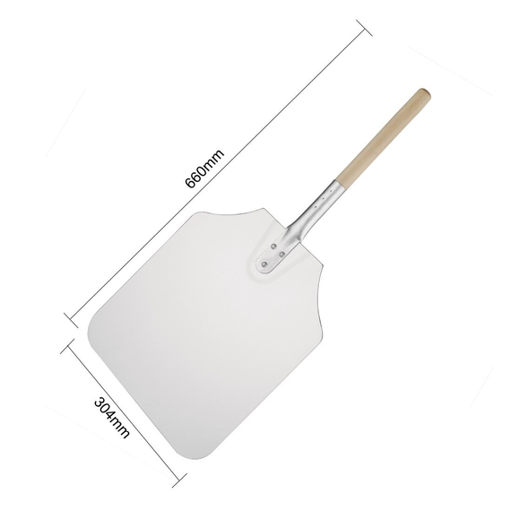 Vogue Pizzaschaufel aus Aluminium mit Holzgriff 30x35cm 3 Vogue Pizzaschaufel aus Aluminium mit Holzgriff 30x35cm