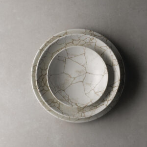 Studio Prints Kintsugi Achatgraue Coupe-Schüsseln, 182 mm, (12 Stück)