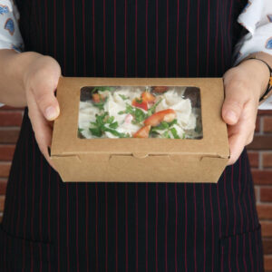 Fiesta Recycelbare Salatbox mit PET-Fenster 700ml (Packung mit 200 Stück)