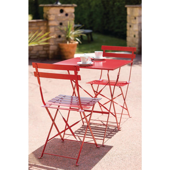 Bolero klappbare Terrassenstühle Stahl rot (2 Stück) 4 Bolero klappbare Terrassenstühle Stahl rot (2 Stück)