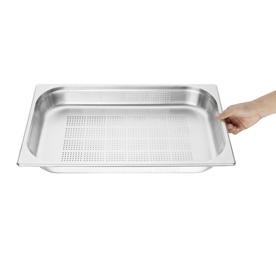 Vogue GN-Behälter Edelstahl 6,5cm GN1/1 gelocht 3 Vogue GN-Behälter Edelstahl 6,5cm GN1/1 gelocht