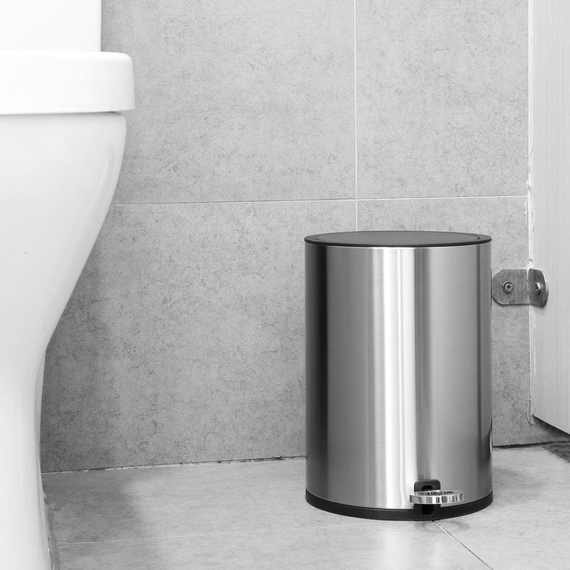Jantex Runder Gebürsteter Stahl Pedaleimer 3Ltr 5 Jantex Runder Gebürsteter Stahl Pedaleimer 3Ltr