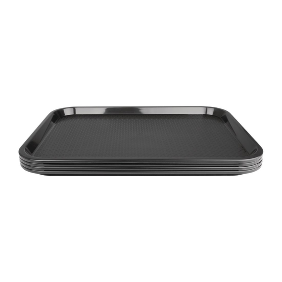 Olympia Kristallon Polypropylen Fast-Food-Tablett Schwarz Mittel 415mm 4 Olympia Kristallon Polypropylen Fast-Food-Tablett Schwarz Mittel 415mm