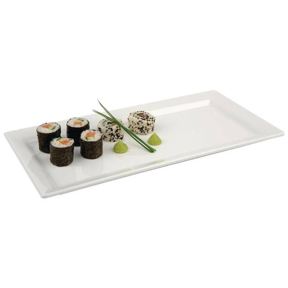 APS Pure rechteckige Sushiplatte weiß 35,5 x 18cm APS Pure rechteckige Sushiplatte weiß 35,5 x 18cm